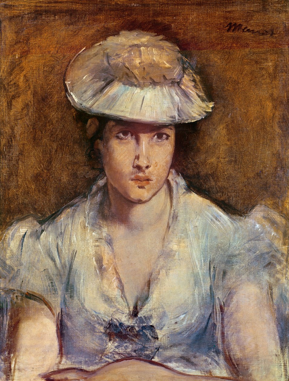 Jong Meisje Gekleed in Wit of Marguerite Gauthier-Lathuille, c.1878 door Édouard Manet