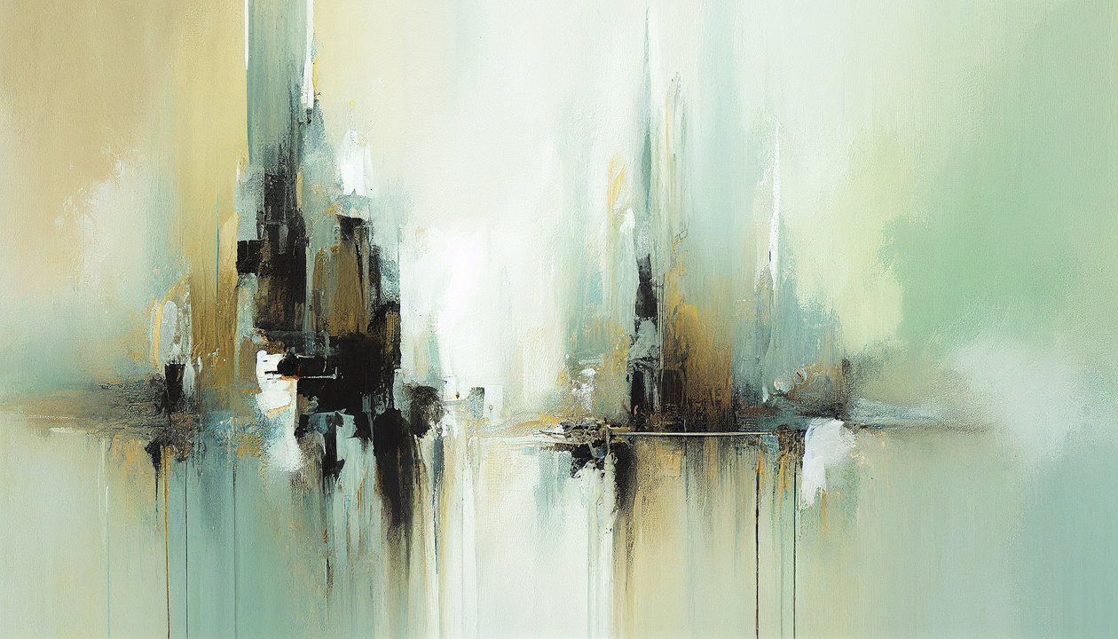 Abstract horizontaal schilderij door F. Abderrahim