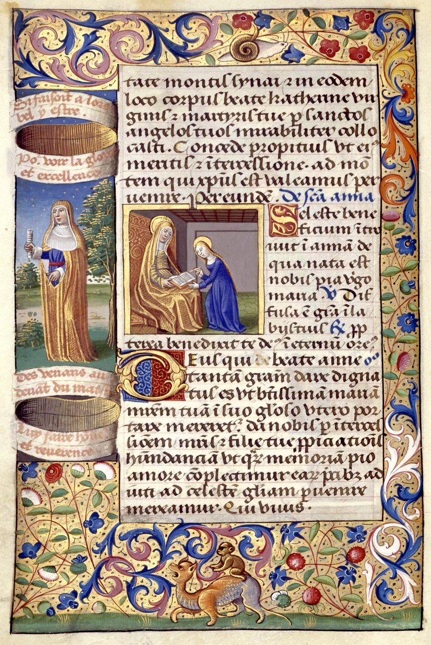 Getijdenboek van Karel VIII 108V Sint Anna door Jacques de Besancon