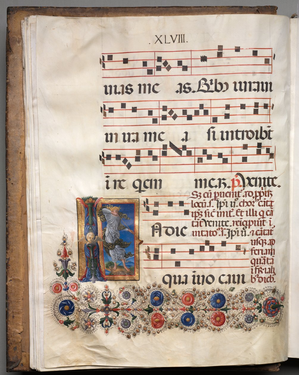 Antifonarium: Initiaal, Engel door follower of Girolamo da Cremona