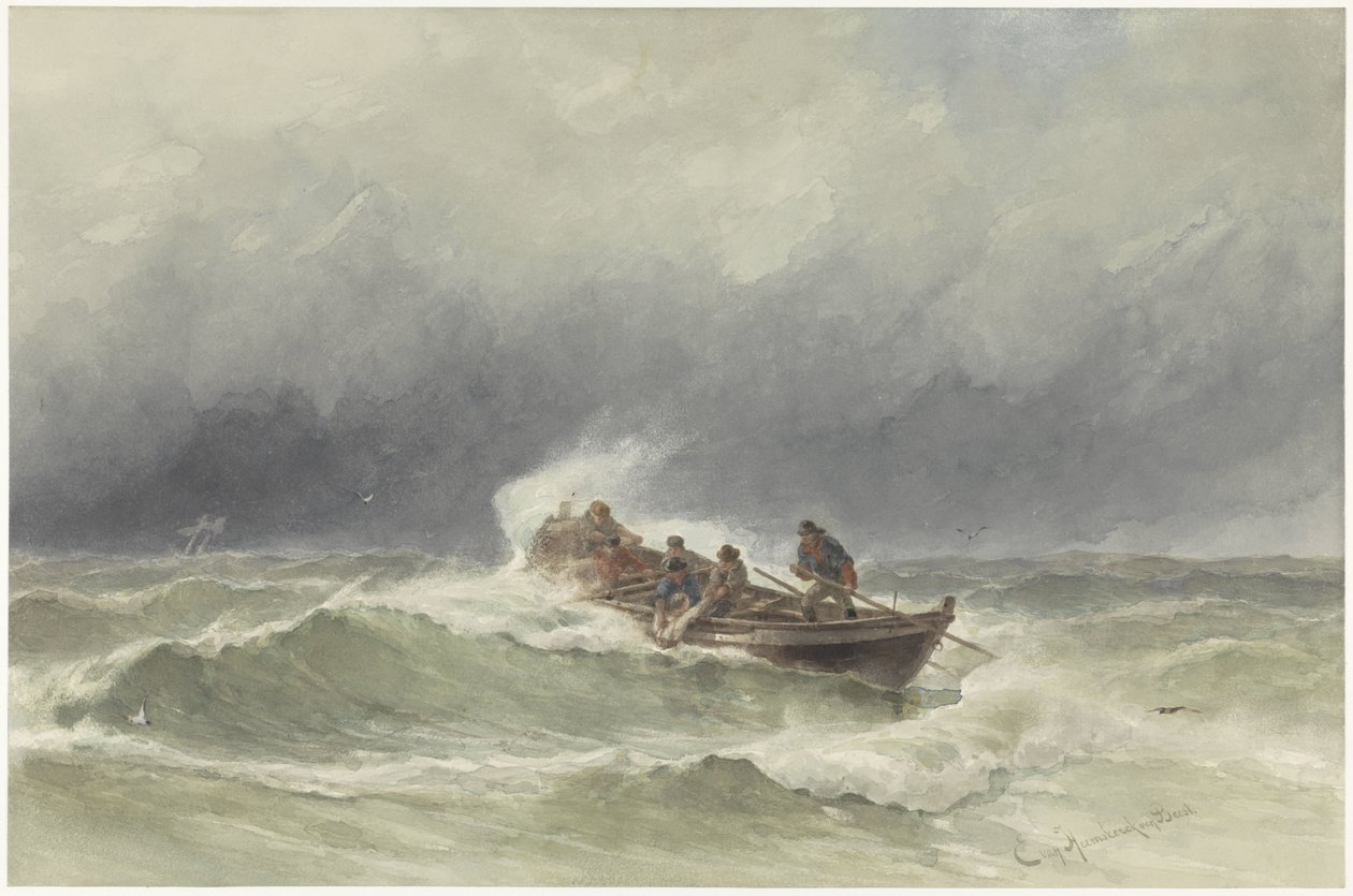 Redding op zee door jonkheer Jacob Eduard van Heemskerck