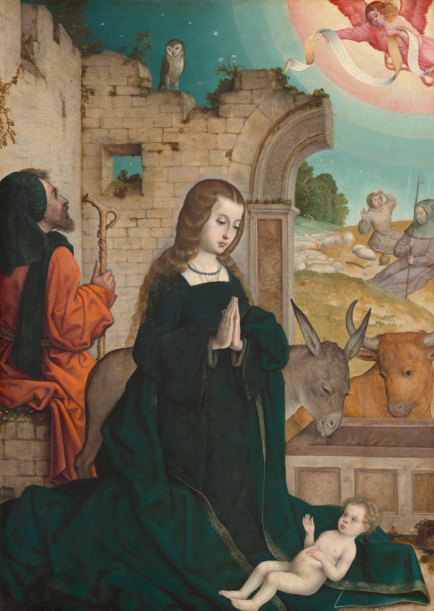 De Geboorte, ca. 1508-1519 door the Elder Juan de Flandes
