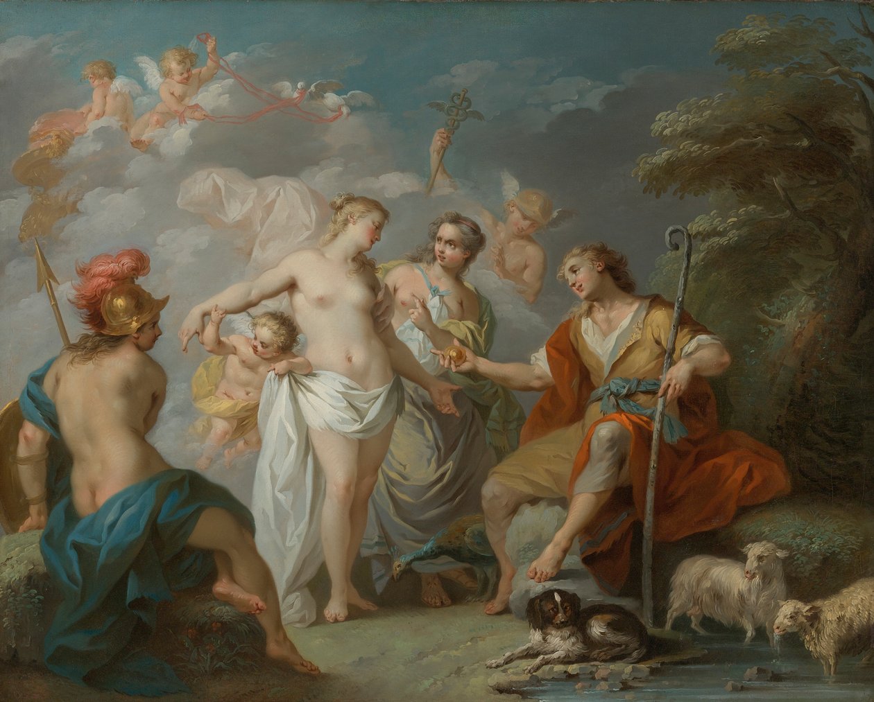 Het oordeel van Parijs door Étienne Jeaurat