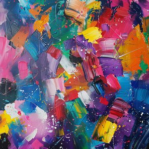 Muurdecoratie voor prints: Moderne abstractie schilderij Muurdecoratie voor prints: Moderne abstractie schilderij