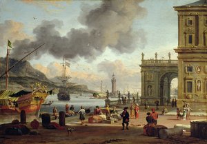 Een Middellandse Zee Haven Scene