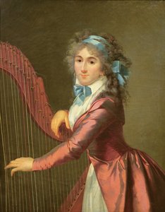 Portret van een jonge harpiste
