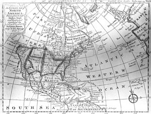 Kaart van Noord-Amerika, 1747