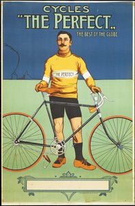 Poster die The Perfect fiets adverteert, 1895