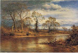 Een Engelse rivier in de herfst