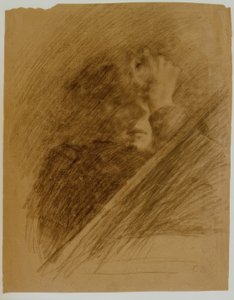 Zelfportret met opgeheven arm