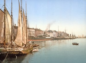 Uitzicht op Havnegade, Kopenhagen, gepubliceerd 1900
