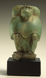 Zittende baviaan, Late Periode (faience)
