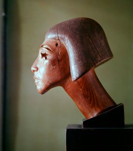 El-Amarna stijl hoofd (hout)