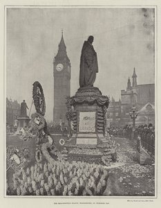 Het Beaconsfield Standbeeld, Westminster, op Primrose Day