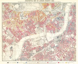 Beschrijvende kaart van de armoede in Londen, 1889