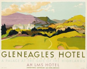 Gleneagles Hotel, poster ter promotie van de LMS, 1924