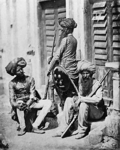 Sikh-officieren tijdens de Indiase opstand, 1858