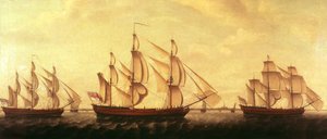 Drie Hudson Bay-schepen in de Theems