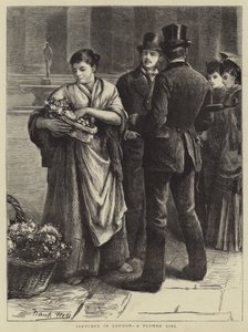 Schetsen in Londen, een Bloemenmeisje