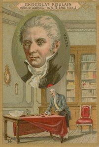 Alessandro Volta, Chocolat Poulain handelskaart