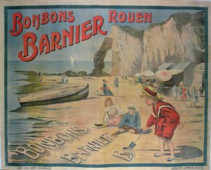 Poster die Barnier snoep adverteert
