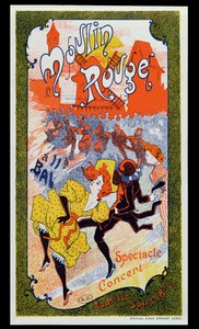 Poster die de Moulin Rouge adverteert, ca. 1890-1900