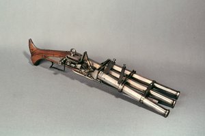 Drievoudig pistool (hout & metaal)