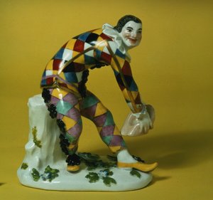 Meissen figuur van Harlekijn, ca. 1750