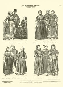 Noord-Duitse kostuums, late 19e eeuw