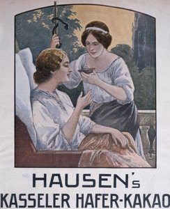 Poster die chocolade uit Kassel adverteert, 1908