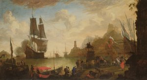 Uitzicht op een Italiaanse haven
