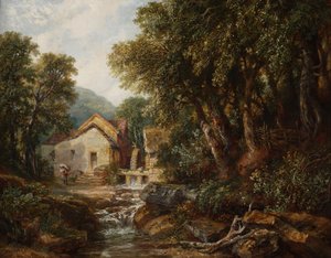 Een molen in Rowsley, Derbyshire, 1867
