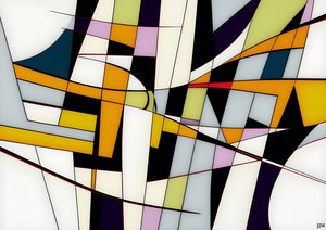 abstract: op wit-vierkanten+schommels 1