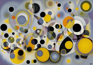 abstract: zilver-gele cirkels 1