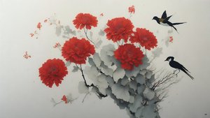 Chrysant bloem in rood _02