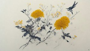 Chrysant bloem in geel _01