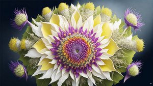 mandala: Distel met bloesem elementen_02