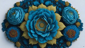 mandala: Blauwe rozen elementen_02