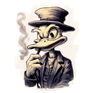 Dagobert Duck rookt een grote marihuana-joint 4