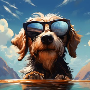 Hond, cartoon, zonnebril 1