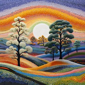 Landschap met bomen en heuvels 2