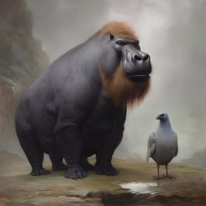 Capibara gemengd met een zilverrug gorilla