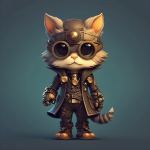 anthropomorfe schattige kat 2