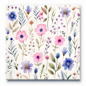 Aquarel boho bloemen wilde bloemen 3