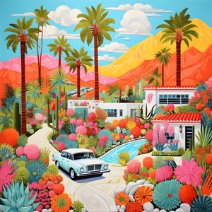 Gedetailleerde illustratie van Palm Springs 1