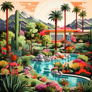 Gedetailleerde illustratie van Palm Springs 4
