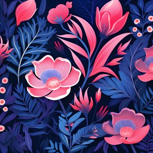 Een boeket bloemen in roze en blauw 4