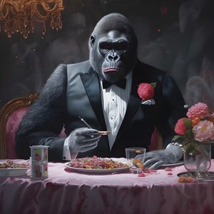 een gorilla aan het eten 4