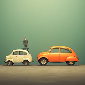 een grote en een kleine auto 2