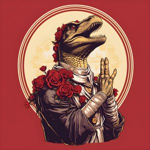 killer queen biddende T-Rex 1